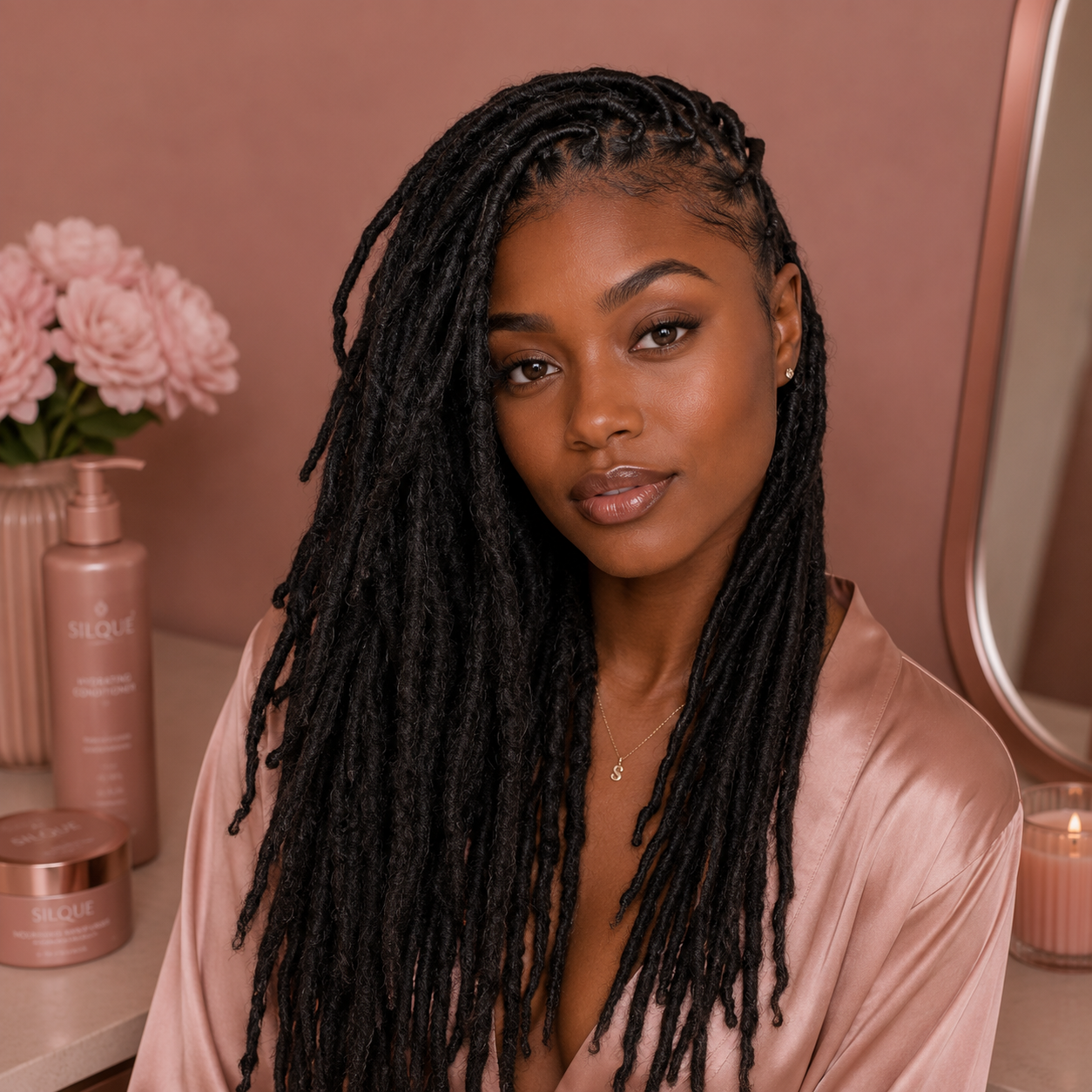 Black woman with long locs